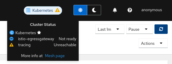Istio component status Istio component status